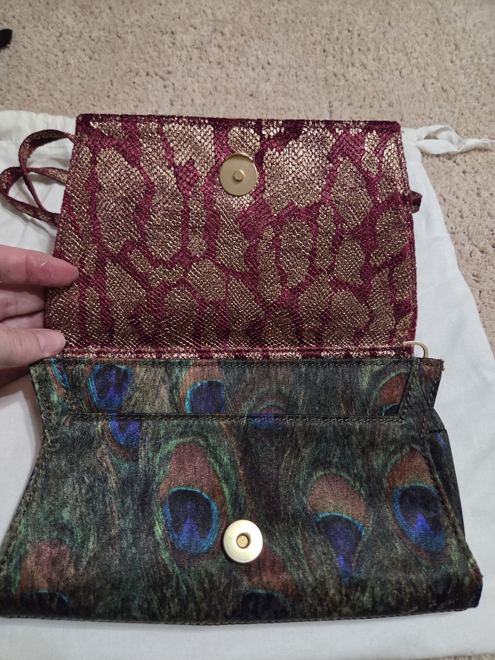 Hammitt Gold & Burgundy Metallic Crossbody Clutch - Picture 3 of 8
